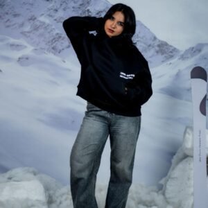 black hoodie box fit work hard